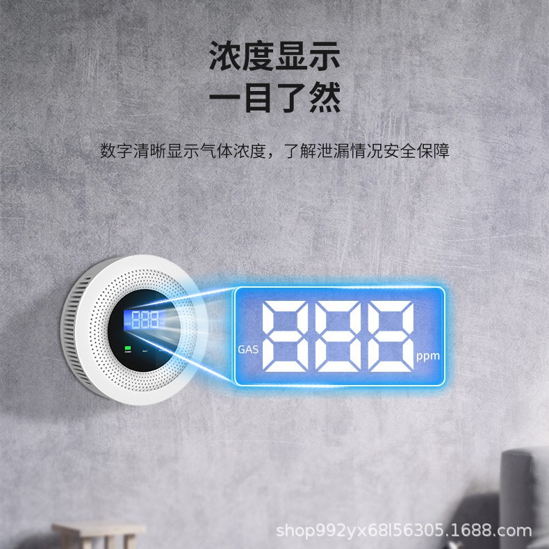 Smart App Gas Graffiti Wifi Monitoring Home Liquefied Gas Leak Sensor Smoke Alarm