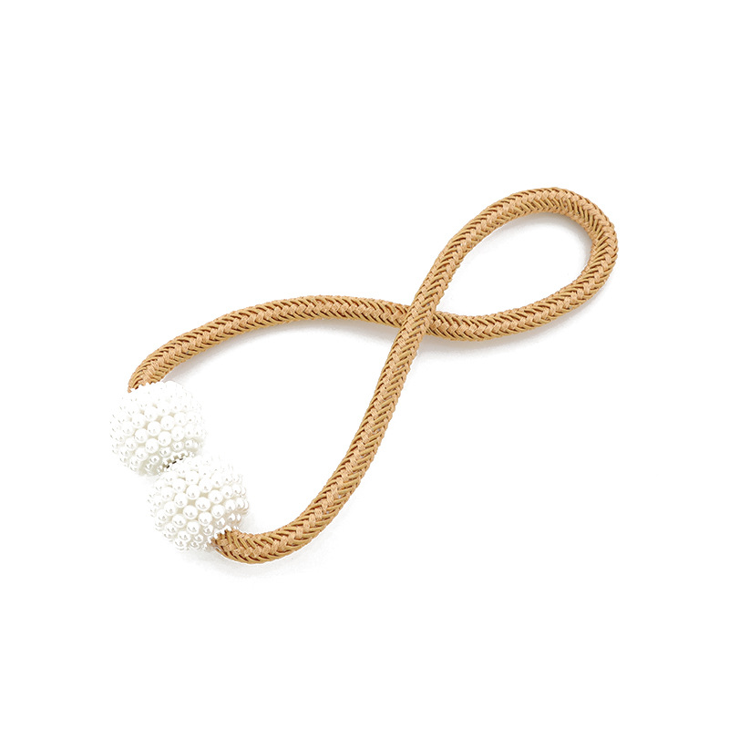 Factory Direct Curtain Strap Pearl Magnetic Buckle Punch-free Modern Simple Curtain Strap Strap Rope Magnetic Buckle Accessories