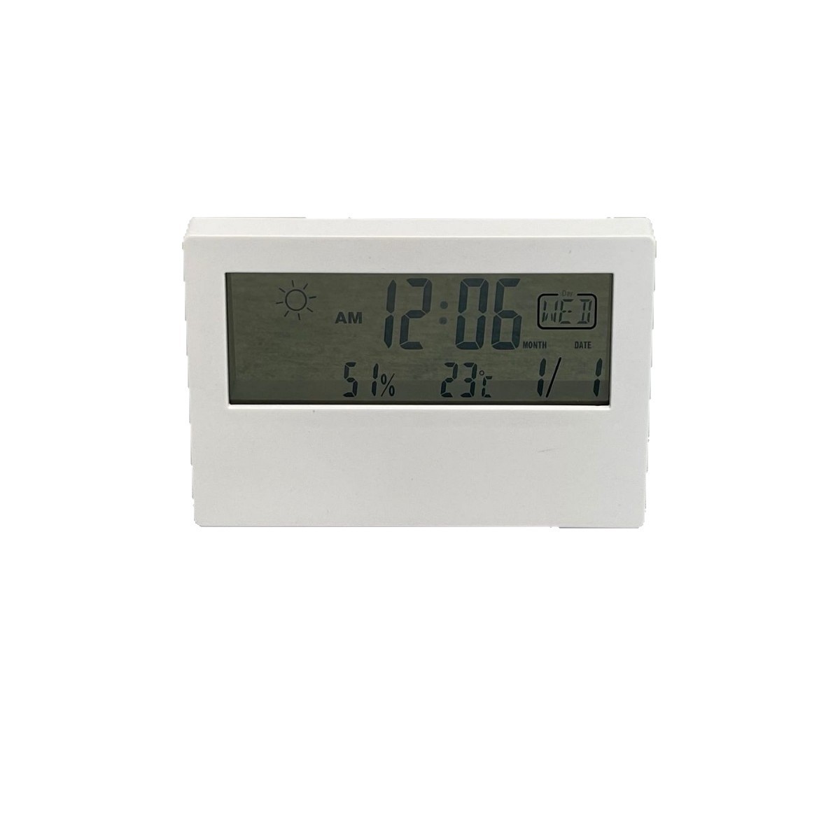 Lcd Hd Digital Display Large Screen Weather Forecast Temperature and Humidity Alarm Clock Temperature and Humidity Meter Perpetual Calendar Digital Clock