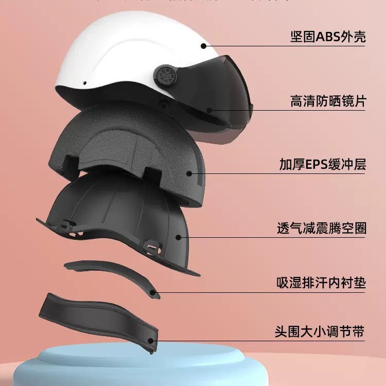 New national standard 3C certification electric motorcycle helmet men's and women's battery car four seasons universal safety helmet adult half helmet