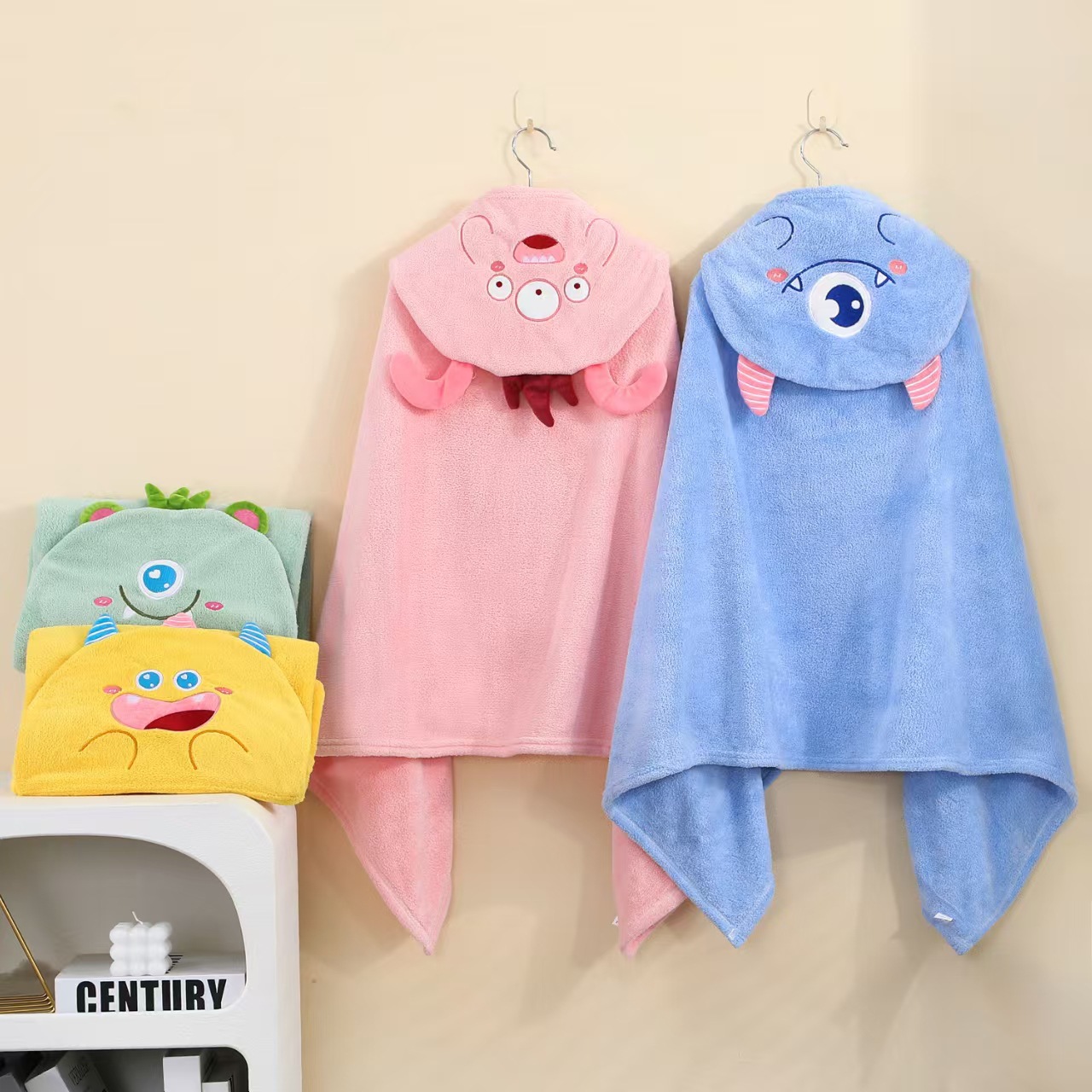 Новый коралловый флис, детское банное полотенце, толстый, впитывающий, мультяшный