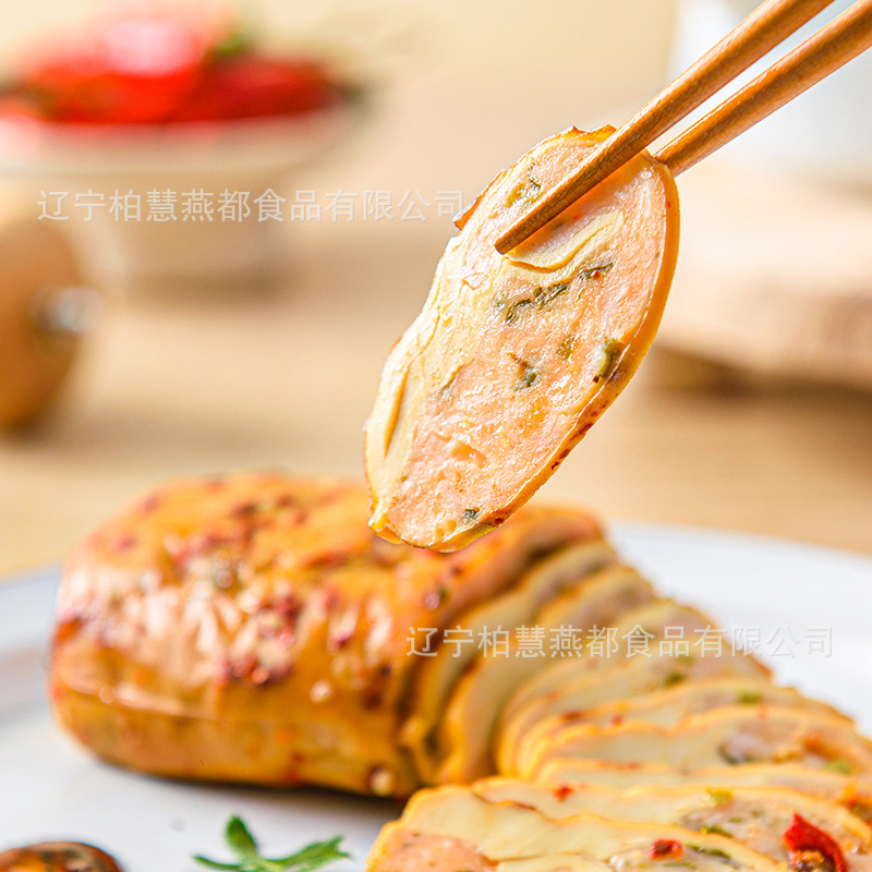 Baihui Internet Celebrity Snacks Tofu Skin Meat Rolls Chicken Rolls Northeast Meat Rolls Specialty Manufacturer Wholesale Snacks Ready to Eat 180g