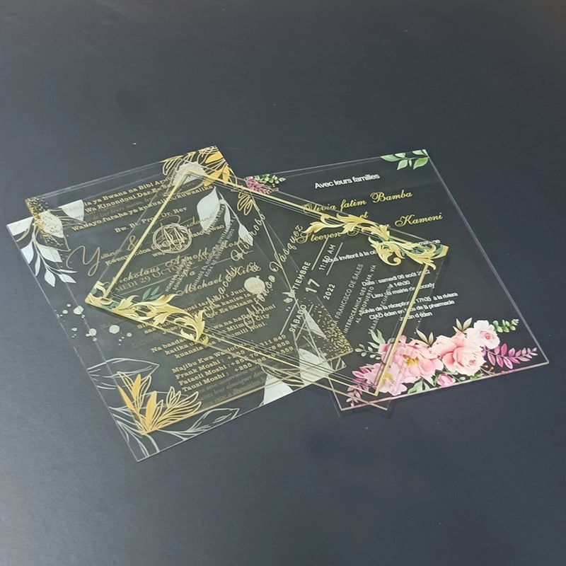 uv printing acrylic invitation card invitation letter invitation card birthday wedding banquet card printing glass making wholesale