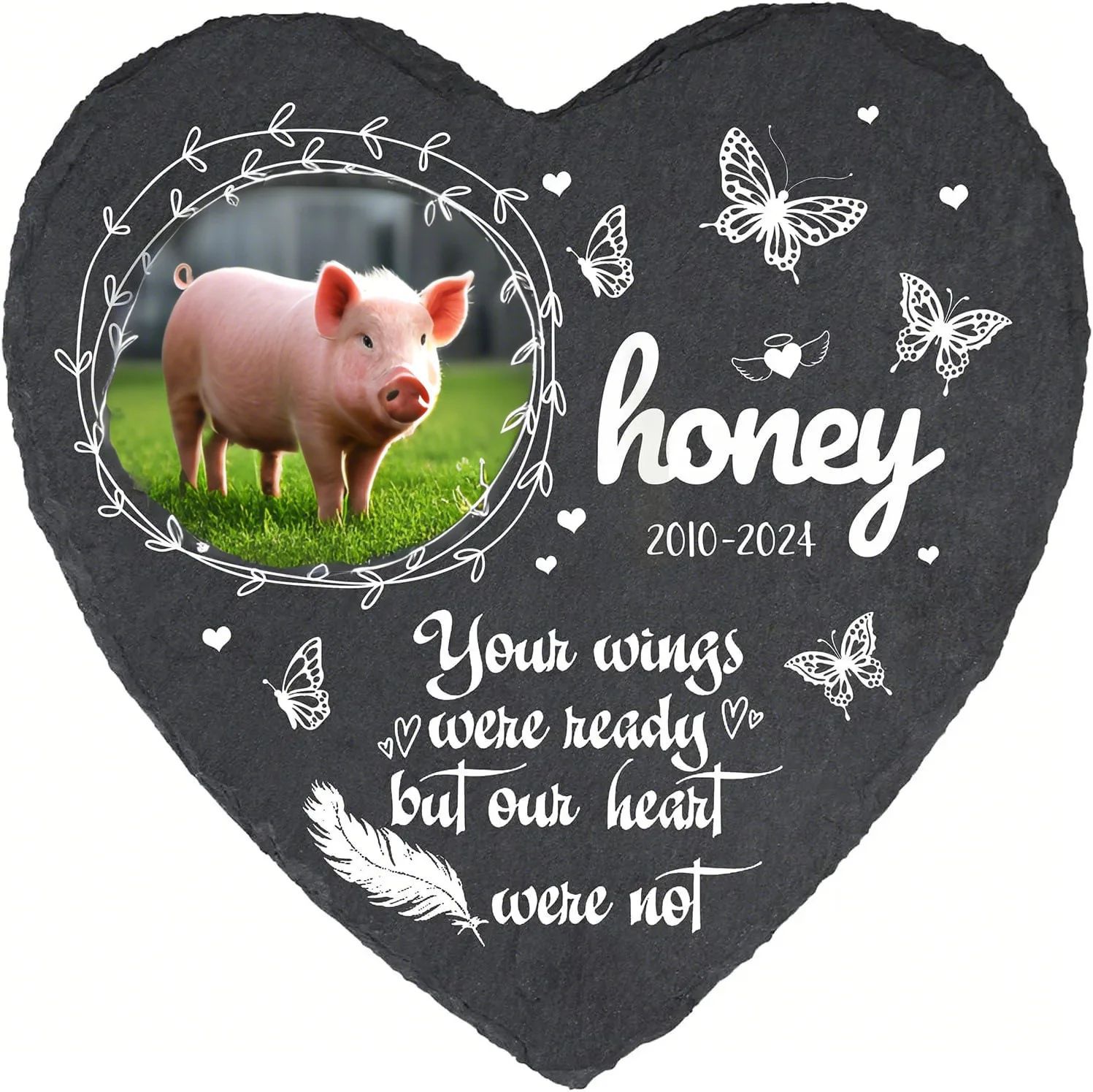 Printable Photo Custom Pet Animal Tombstone Ornaments Slab Funeral Dog Cat Black Love Memorial Stone