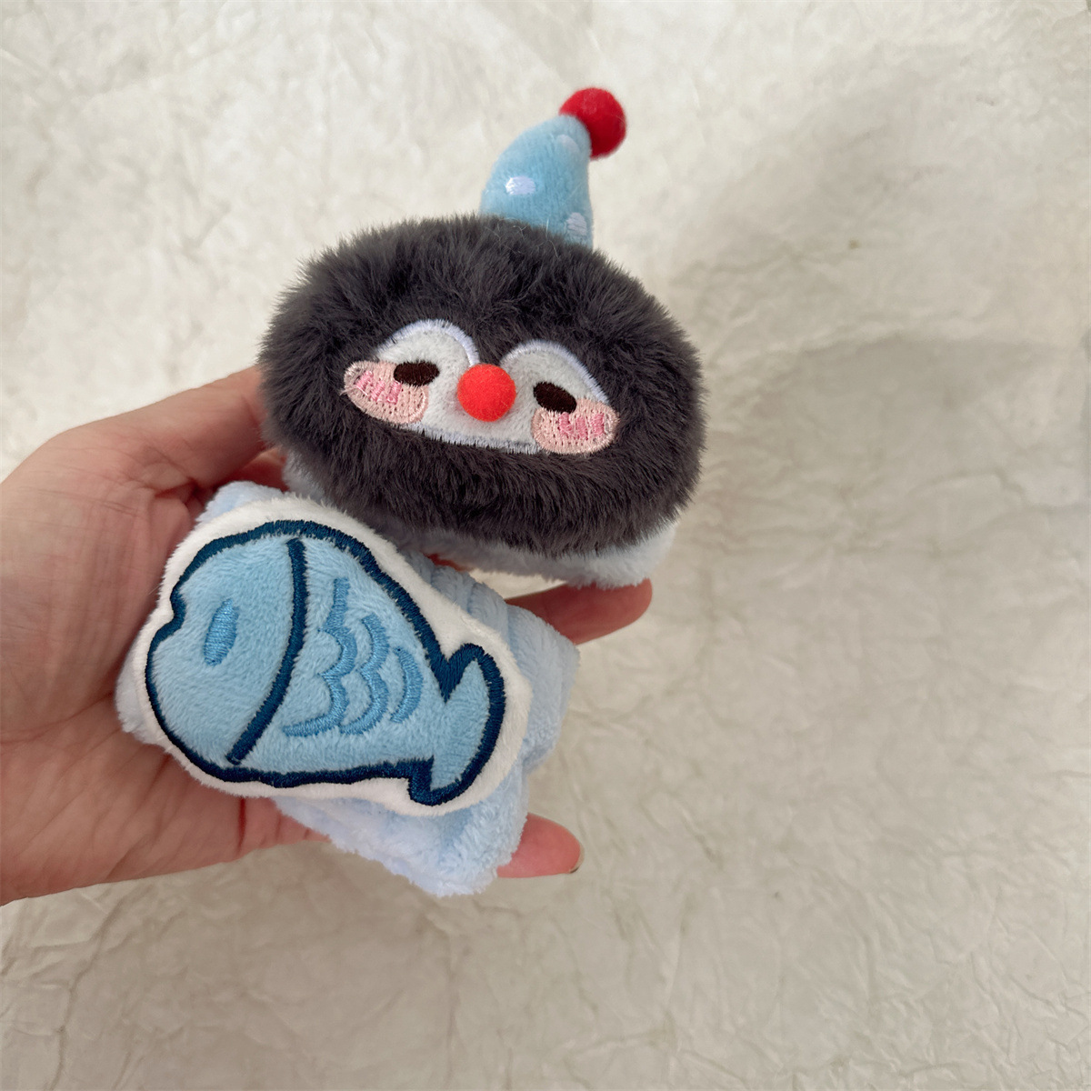 Cute Penguin Fish Plush Face Wash Wristband for Women to Wash and Prevent Dripping Special Anti-Moisture Sports Wristband for Autumn and Winter