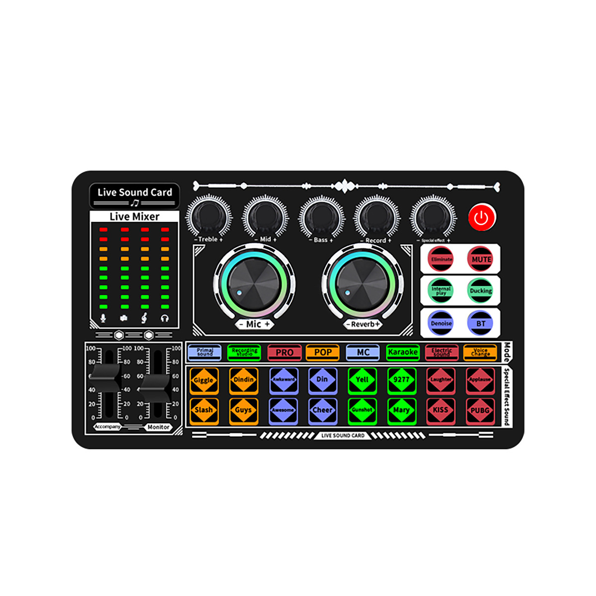 Эксклюзивная поставка F999 звуковой карты для прямых трансляций, полный комплект для караоке, мобильных телефонов и интегрированного микшера