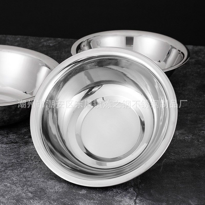 Stainless steel code bucket non-magnetic thickened Pet Bowl multi-purpose soup bowl Egg Bowl kitchen cooking basin factory direct sales