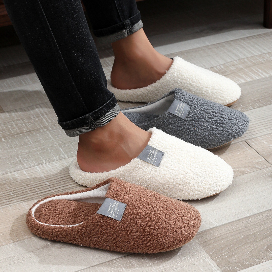 Cixi Uno Shoes 2024 New Soft Sole Home Cotton Slippers Simple Lightweight Mute Indoor Couple Home Shoes