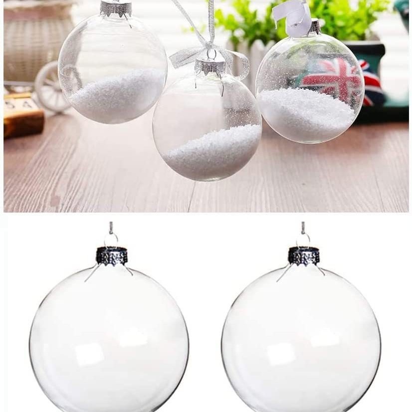 Cross-border Explosions Christmas Tree Holiday Hanging Decorations Aluminum Cover PET Christmas Ball High Permeation 6/8/10 Transparent Christmas