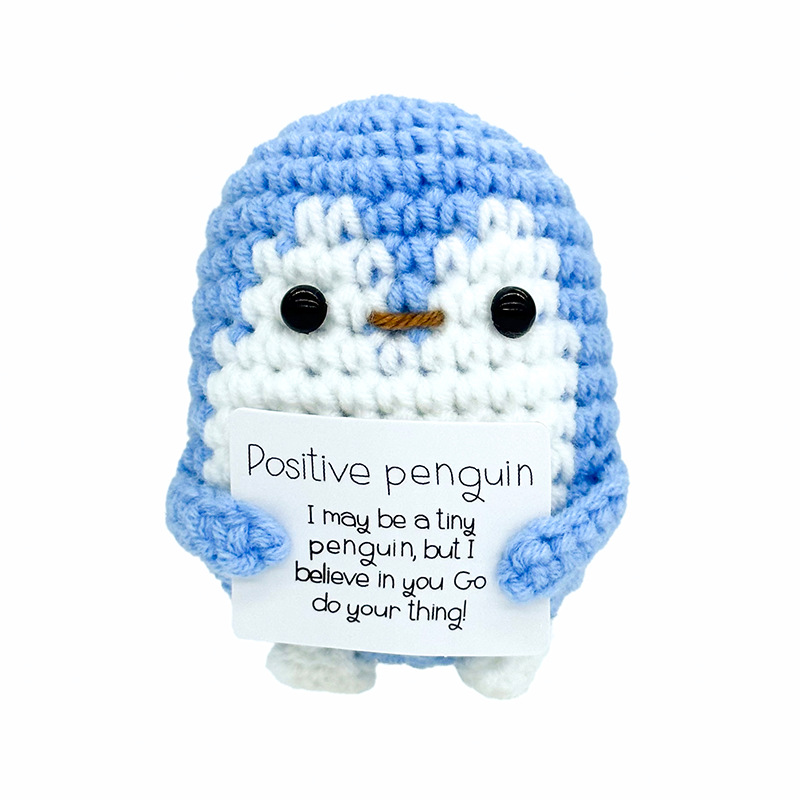 Cross-Border Amazon Best-Selling Hand-Knitted Dolls, Penguin Emotional Support Cards, Gift Ornaments