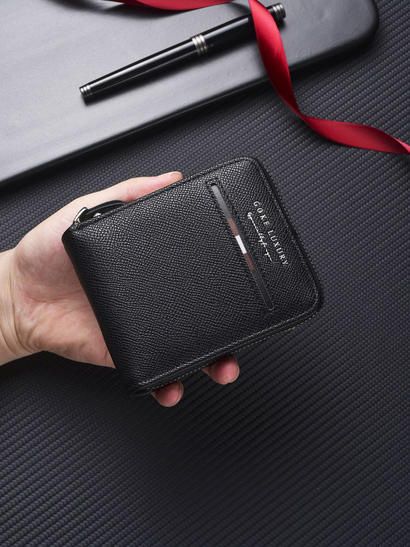 Men's Wallet Short Large Capacity Multi-Card Slot New Zipper Bag Id Bag Multi-Functional Coin Purse Manufacturer Wholesale