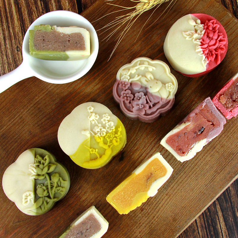 Двухцветные градиентные лунные пирожные с кожурой Таошань, подарок для сотрудников, праздник середины осени, много вкусов, оптовый производитель