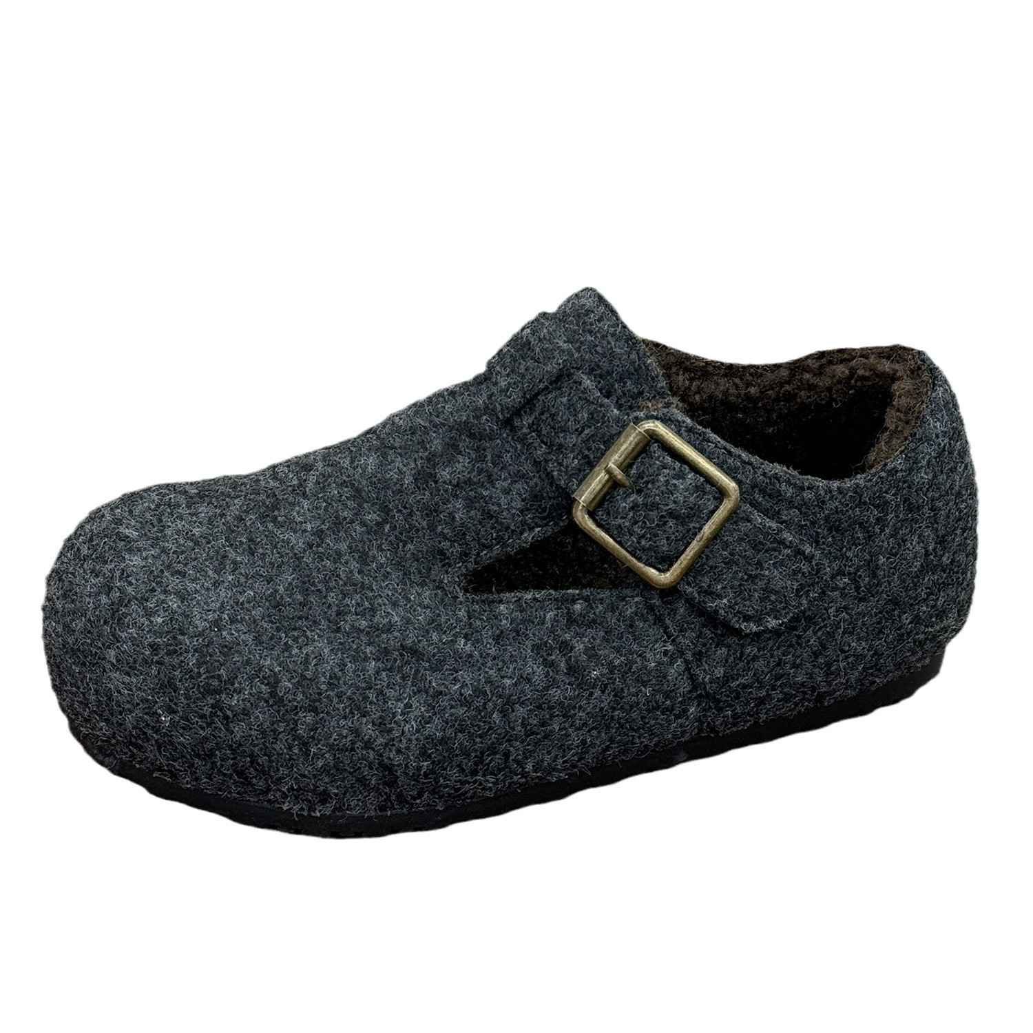 Children's Cotton Shoes 2025 Autumn and Winter New Style Girls' Thick Woolen Fleece-Lined Birkenstock Shoes Korean Style Casual Warm Furry Shoes