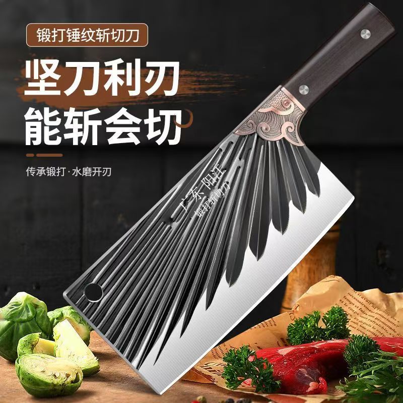 Hand-Forged Kitchen Knife for Chopping and Slicing, Dual-Purpose Knife for Home Kitchen, Bone Chopping Knife, Vegetable Cutting Knife, Stall Knife