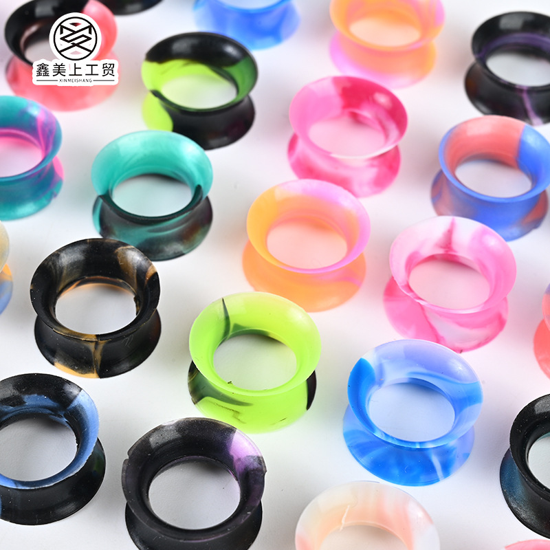 Cyberpunk style auricle round hollow puncture jewelry silicone simple fashion personality trend ear expansion