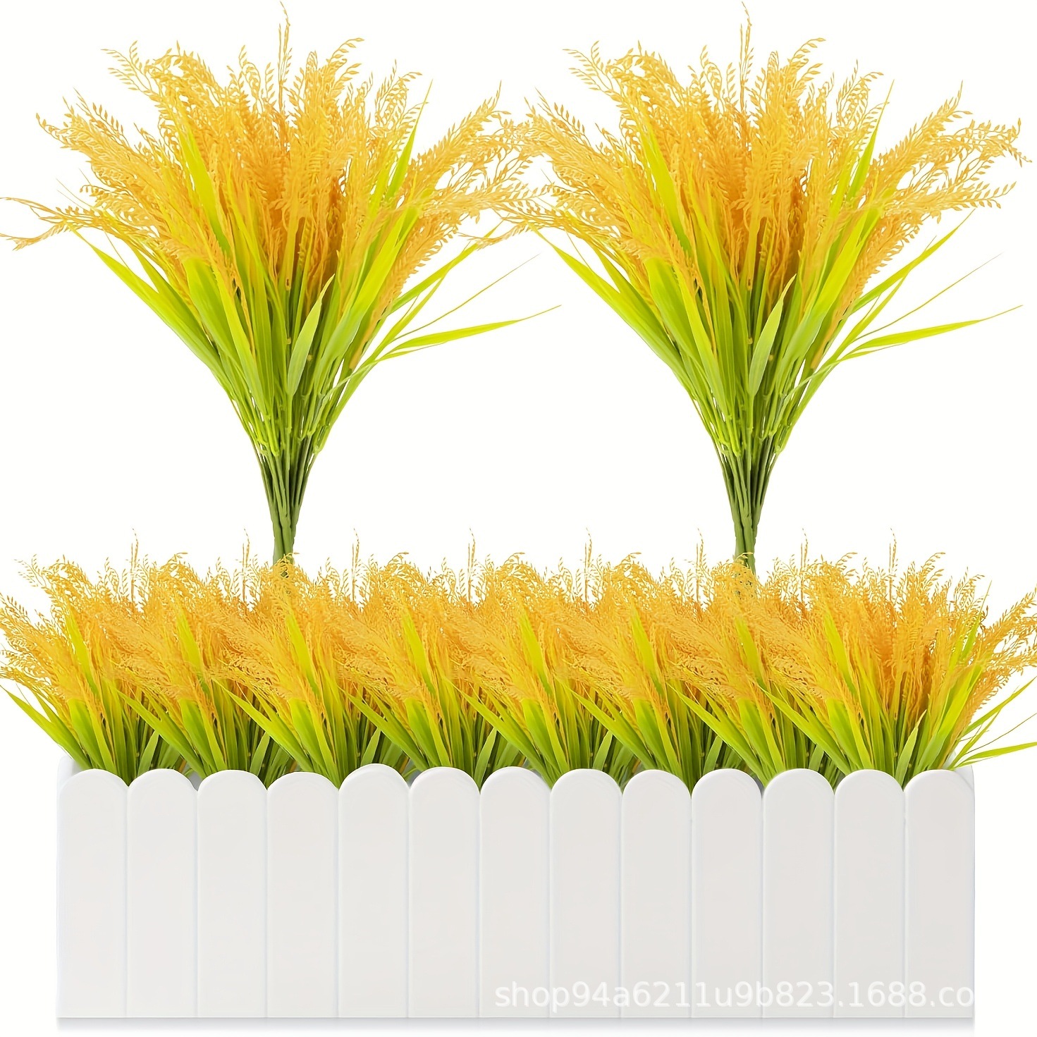 Cross-Border Artificial 7-Branch Wheat Ear Rice Artificial Bouquet Rice Field Engineering Landscaping Rice Ear Plant Ornaments