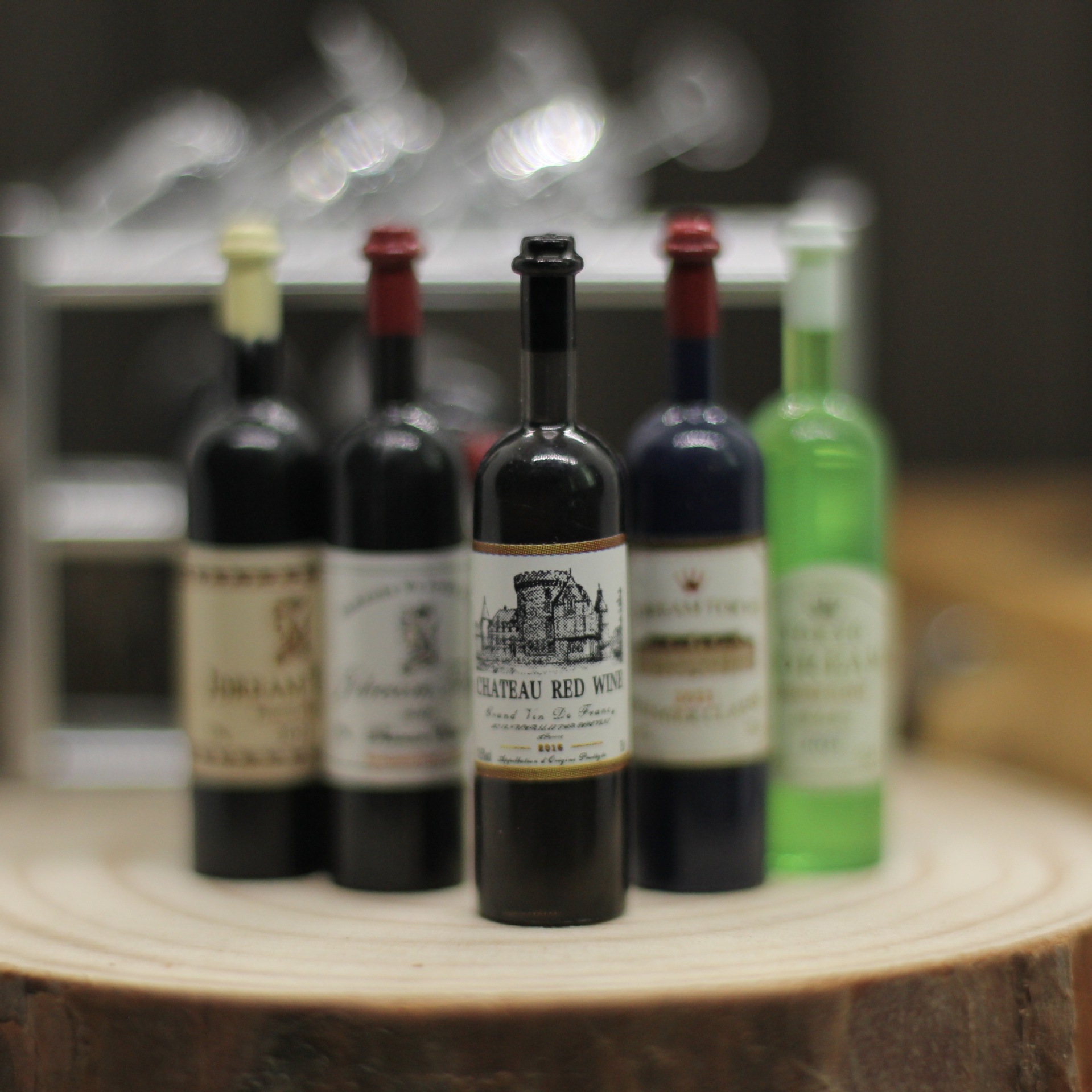 12-Point Dollhouse Accessories Simulation Mini Food Toy Bar Red Wine Goblet Toy Pretend Play Red Wine Bottle Decoration