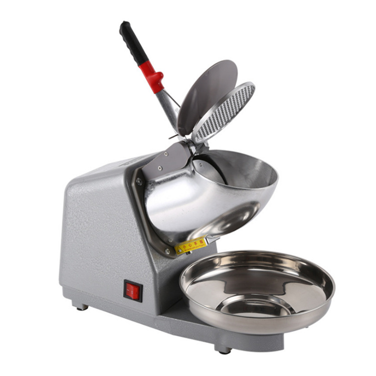 Factory wholesale double knife ice crusher commercial snowflake shaved ice milk tea shop household High-Power ice beating machine mixer