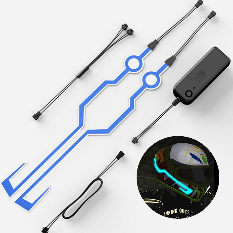 Кросс-граница поставка интернет-знаменитый светящийся шлем лента мотоциклетный шлем световая полоса классическая одна на два шлема световая полоса