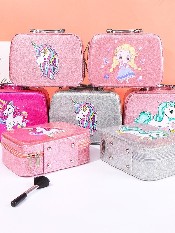 Unicorn little beauty makeup case carrying convenient toy storage one wholesale