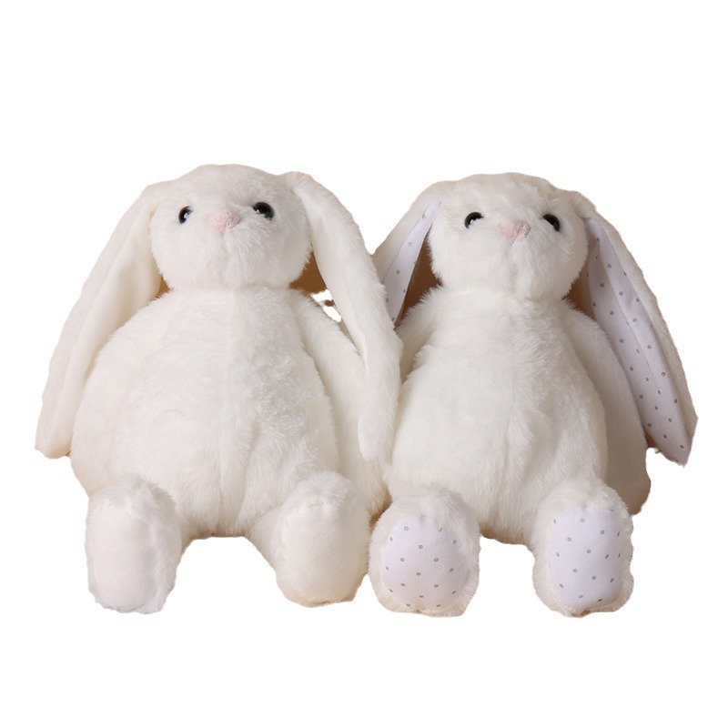 In stock 2024 Easter super soft plush rabbit logo sublimation heat transfer bunny long ear plush rabbit