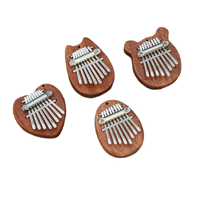 8-Tone Mini Thumb Karimba Solid Wood Crystal Transparent Five-Finger Piano Portable Beginner's Finger Piano Musical