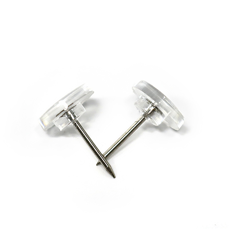 Amazon cross-border thumbtack push pin glue glue cork board nail transparent flat round nail