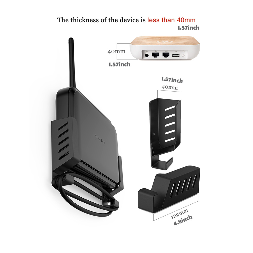 Cross-border new WiFi router wall-mounted bracket storage screw or double-sided adhesive installation laptop bracket
