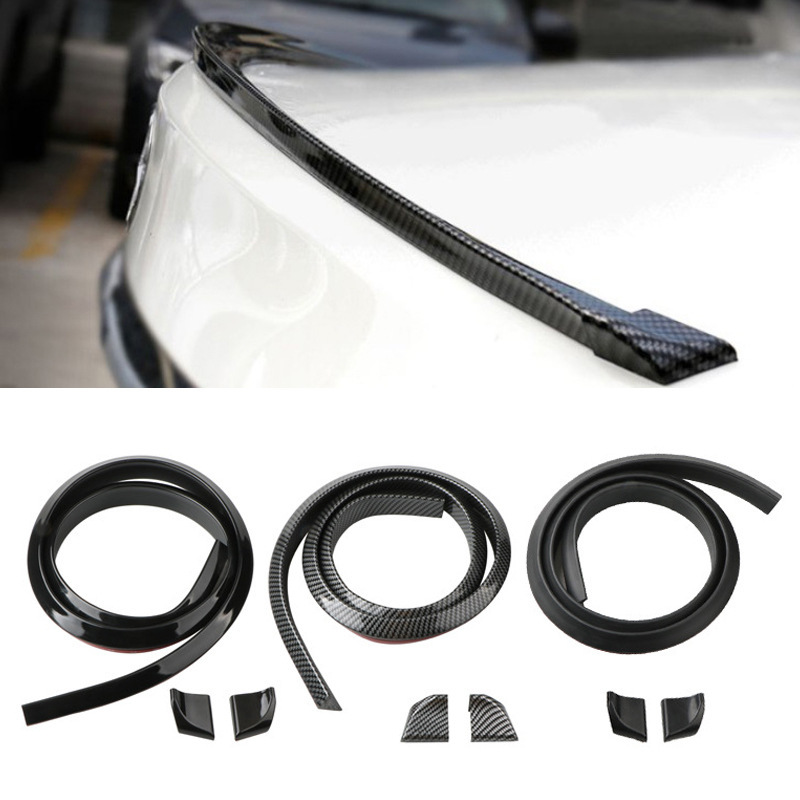 Универсальный хвост автомобиля, модифицированный, с узором из углеродного волокна, не перфорированный спойлер, мягкий 3D хвост из углеродного волокна, фиксированное ветровое крыло