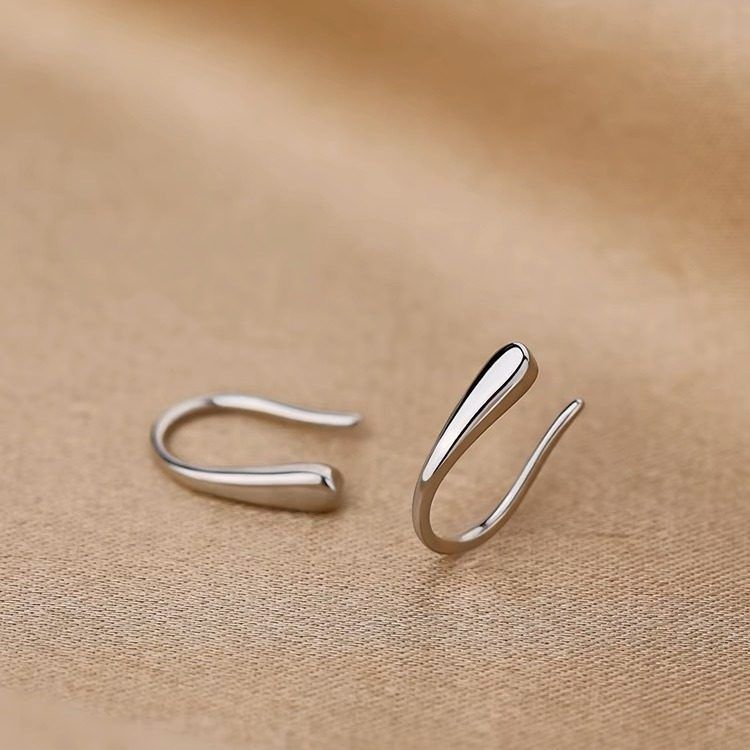 Water Drop Ear Hook Women's Summer New Niche High-end Sense Earrings Cold Wind Simple All-match Ear Jewelry 2025 New