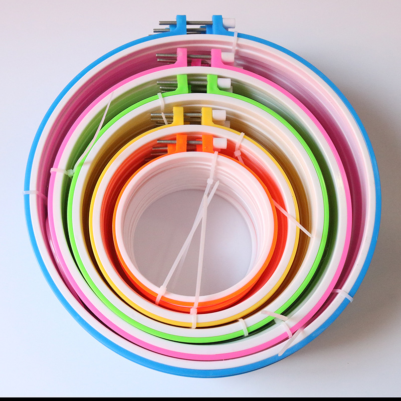 Пластиковая голова, цветная вышивка, растяжка, DIY круг для вышивки, ловец снов, вышивка крестом, оптовая продажа, многоцветный, экологически чистый новый материал для рамы вентилятора