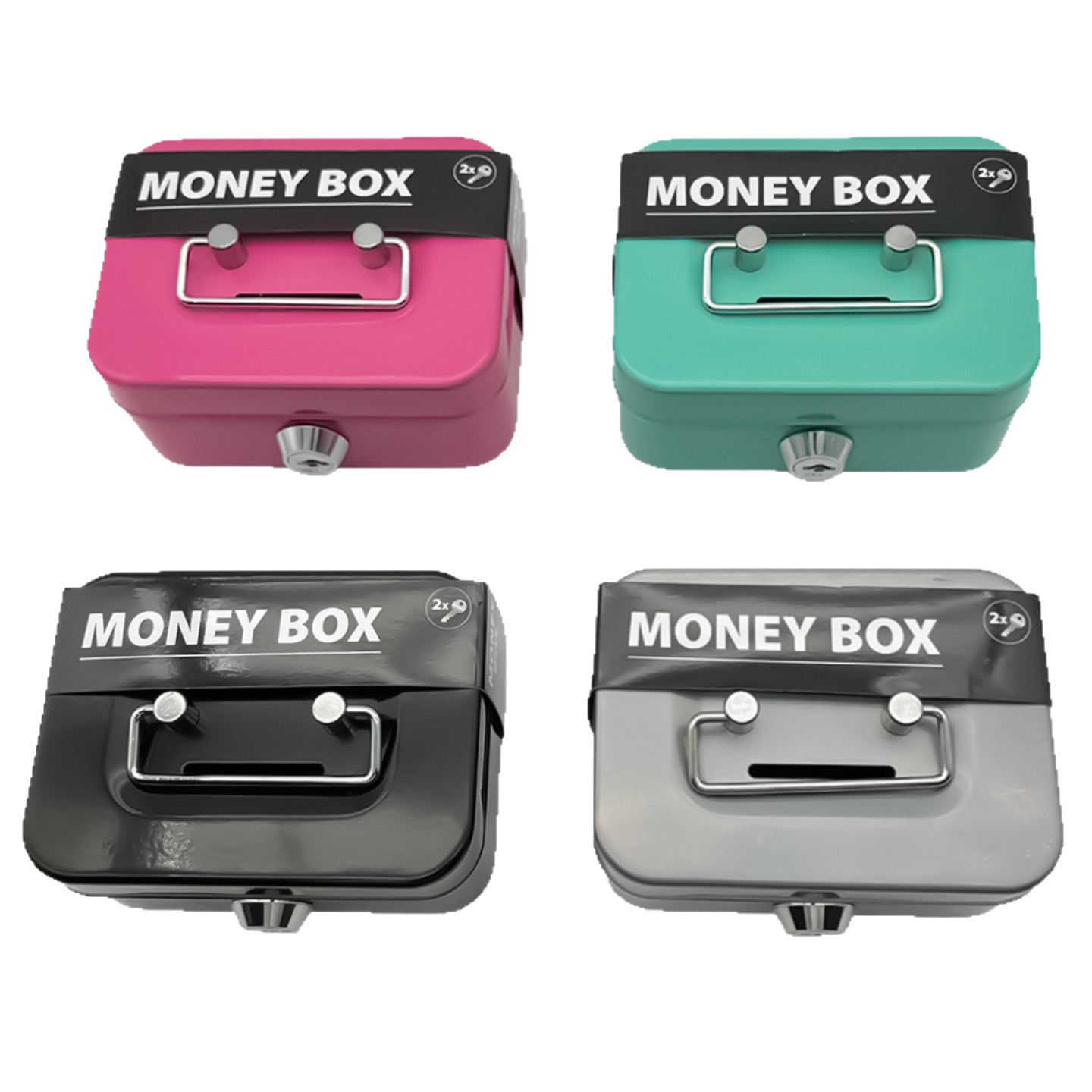 Piggy Bank Cross-Border New Creative Portable Piggy Bank Storage Box Small Large Storage Change Box with Key