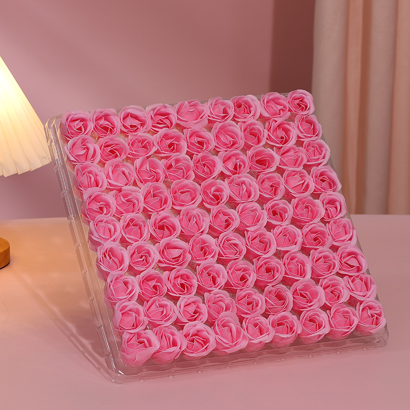 3cm Soap Flower Three-Layer Baseless Flower Head DIY Soap Flower Artificial Rose Chinese Valentine's Day Teacher's Day