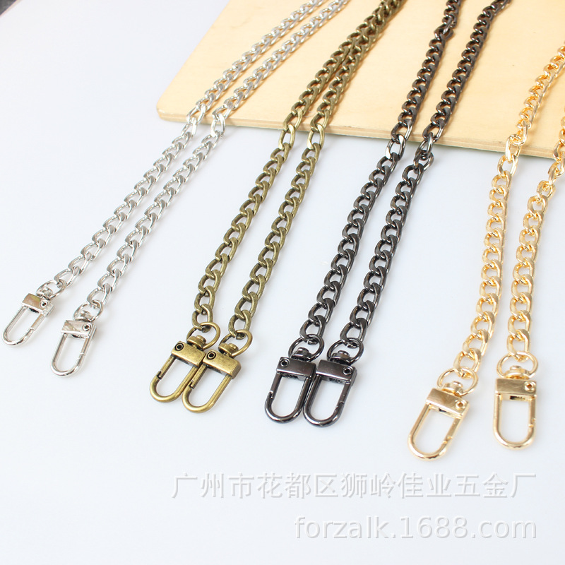 Bag Chain 8mm Wide Bag Strap Cross-Border Hot Sale Gold 2.0Nk Flat Chain with Three-Point Door Buckle Bag Chain Satchel