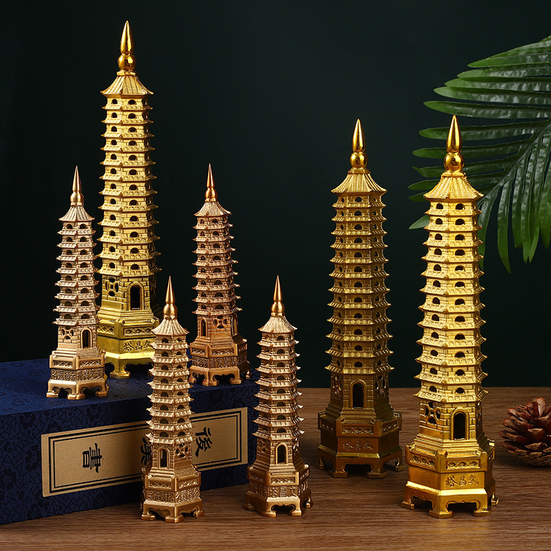 Латунная Вэньчанская башня чистомедные украшения девятиэтажные тринадцатиэтажные подарки для вступительных экзаменов в колледж металлические культурные и креативные медные изделия оптом