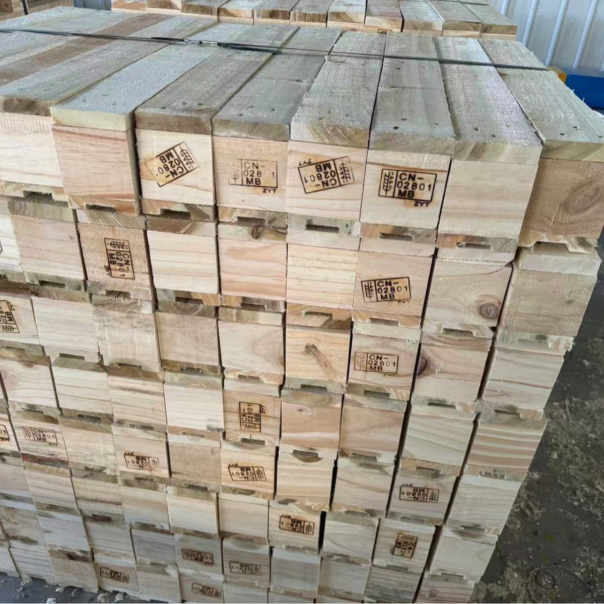Customized Fixed-Length Fumigation Wood Squares, Fumigation Wood Strips, Fumigation Wood Solid Wood枕木垫木