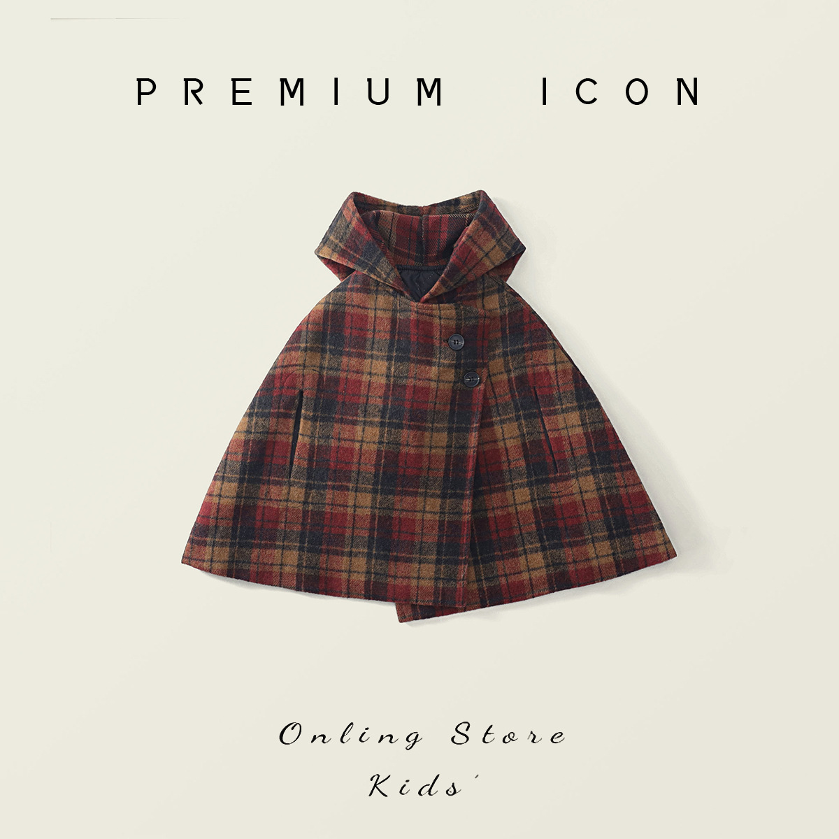 Детская стеганая куртка с капюшоном 2025 зимний новый корейский стиль клетчатая накидка для девочек