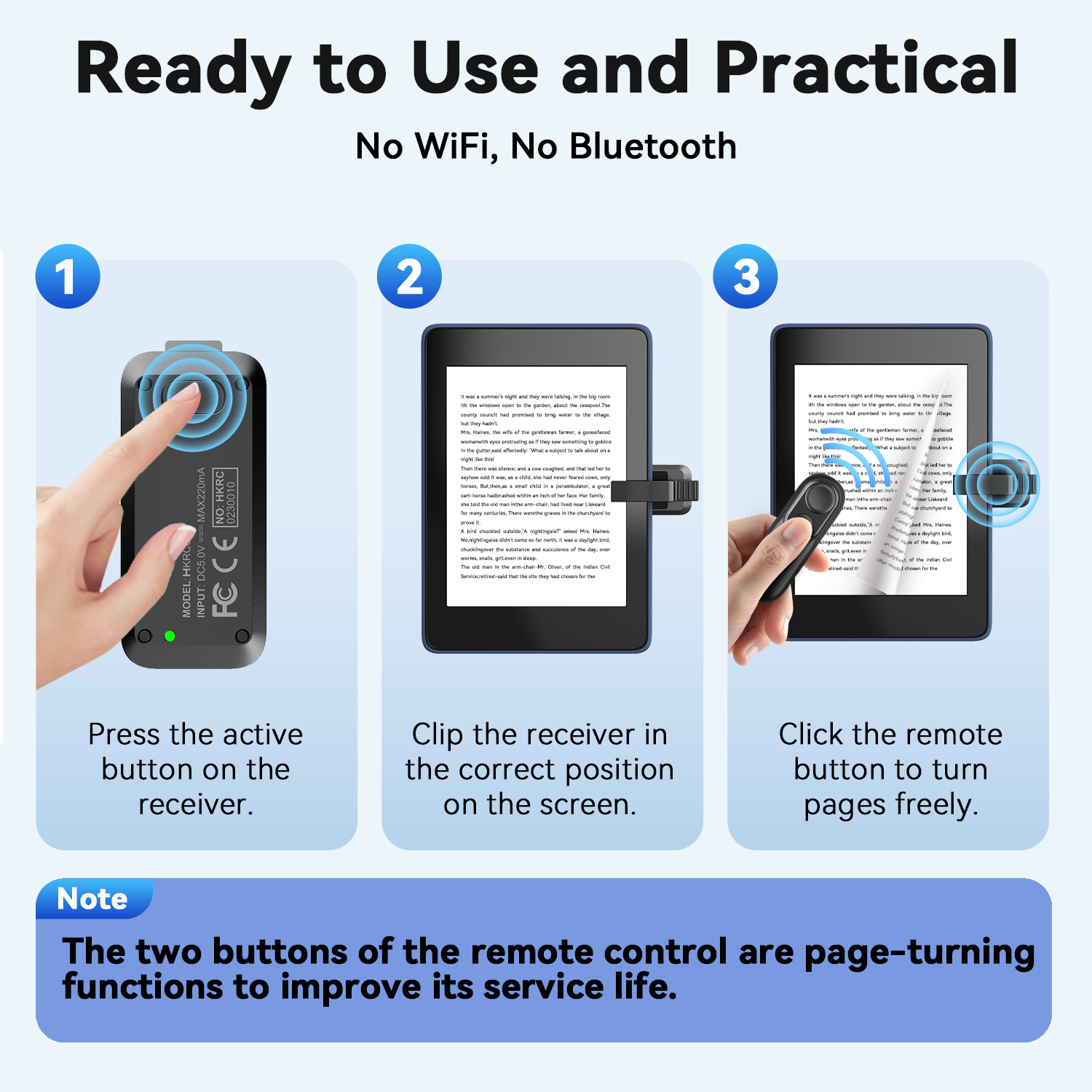 Kindle Remote Control Is Suitable for Page Turners, E-Books, Tablets, E-Paper Book Readers, Wireless