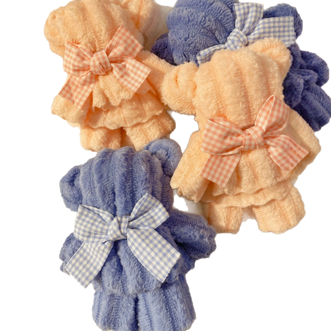 Coral Velvet Bear Towel Souvenir Wedding Celebration Shop Opening Event Small Gift Kindergarten Small Gift Wholesale