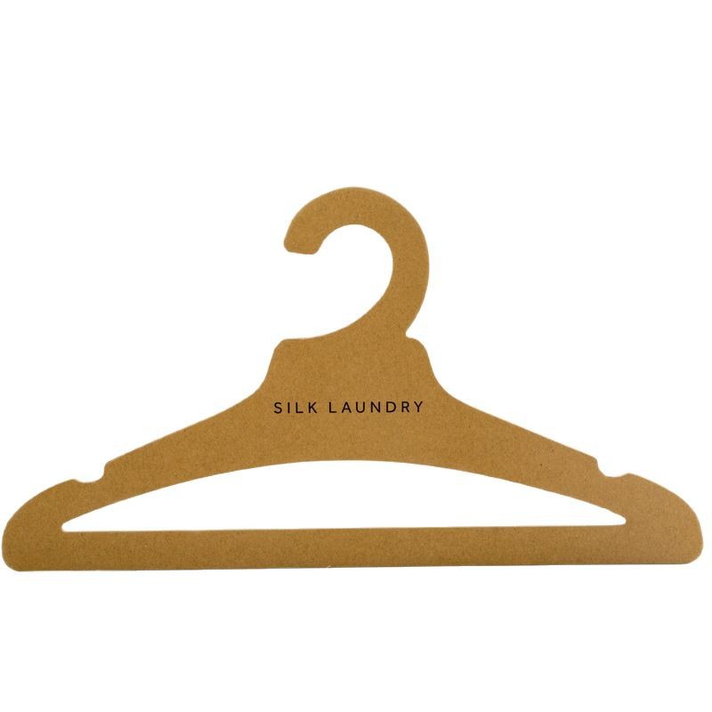 Fsc Environmentally Friendly Paper Clothes Hanger with Clip Custom Printed Kidsren's Cardboard Clothes Hanger Factory Direct Sales Logo Color Printing
