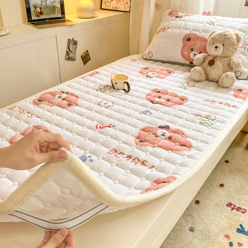 Cross-Border Autumn and Winter Warm Milk Velvet Mattress Cushion Student Dormitory Single Thickened Mattress Home Tatami Mat