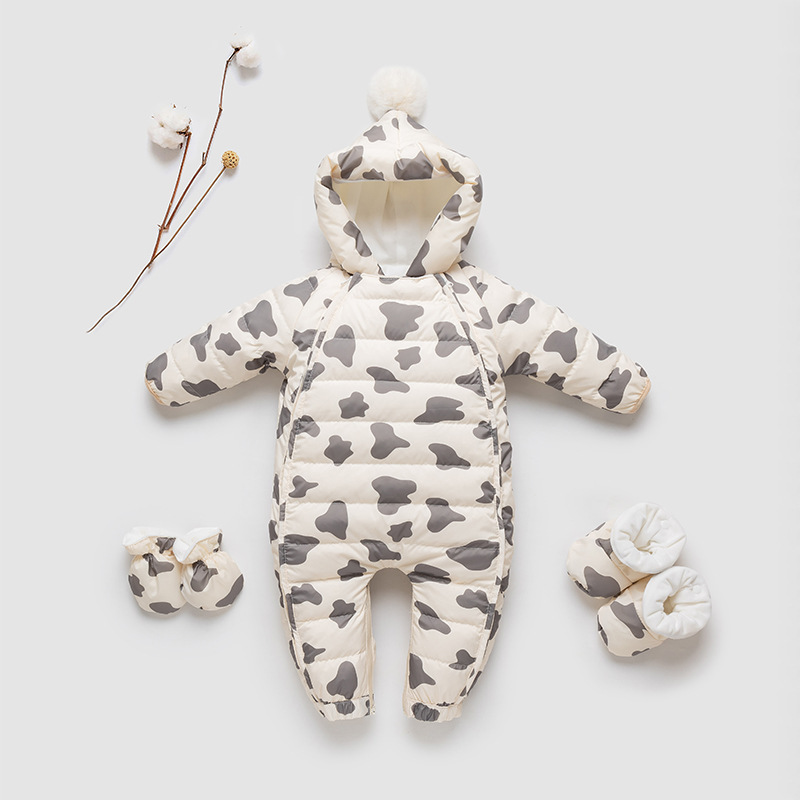 Baby's Down Jacket Winter Outfit Women's Winter Thickened Boys' Down All-in-one Climbing Clothes