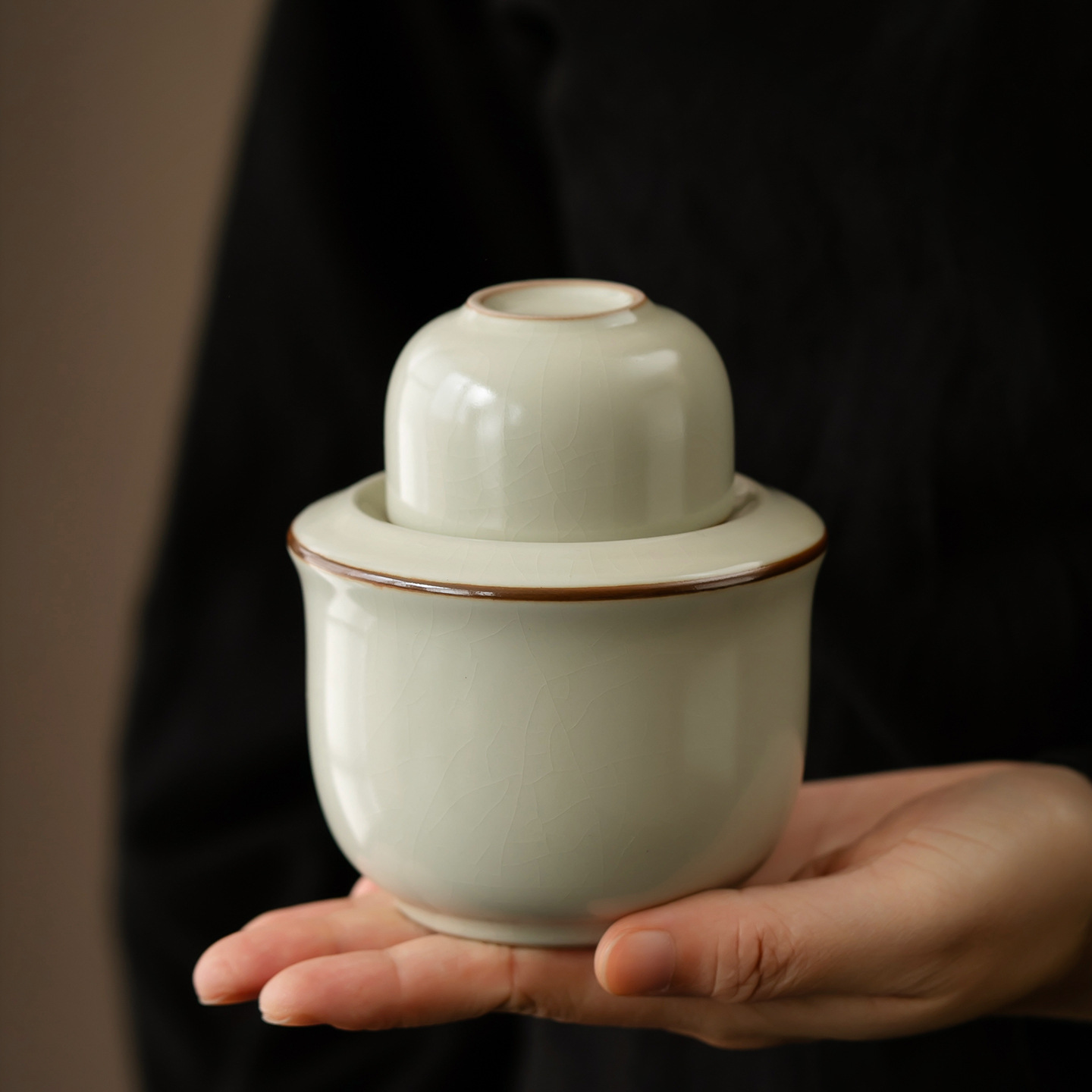 Ru Kiln Yellow Wine Warmer Wine Pot Household Ceramic Wine Warmer Wine Set Traditional Wine Warmer Small Wine Pot