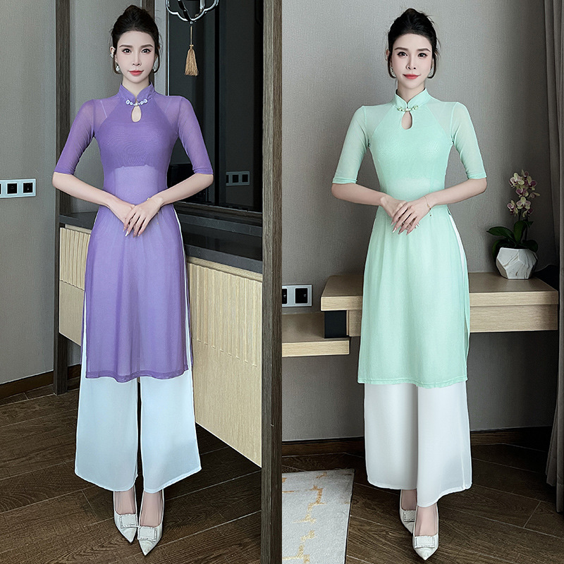 Новая улучшенная китайская стильная юбка-чайка для женщин, элегантный костюм для косметологов, рабочая одежда 1387