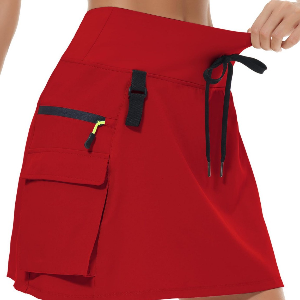 Cross-border Amazon 2024 Summer New Women's Hiking Cargo Skirt Outdoor Sports Zipper Pocket Tennis Skirt
