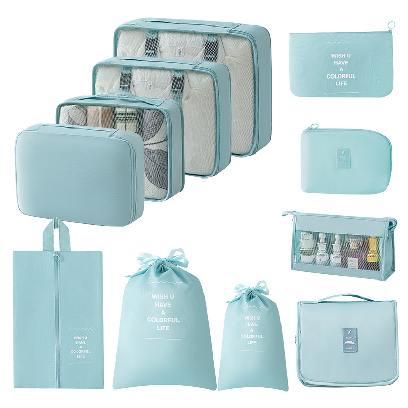 Foreign Trade Cross-Border Seven, Eight and Ninety-Piece Twill Travel Storage Set Multi-Piece Portable Large Capacity Amazon