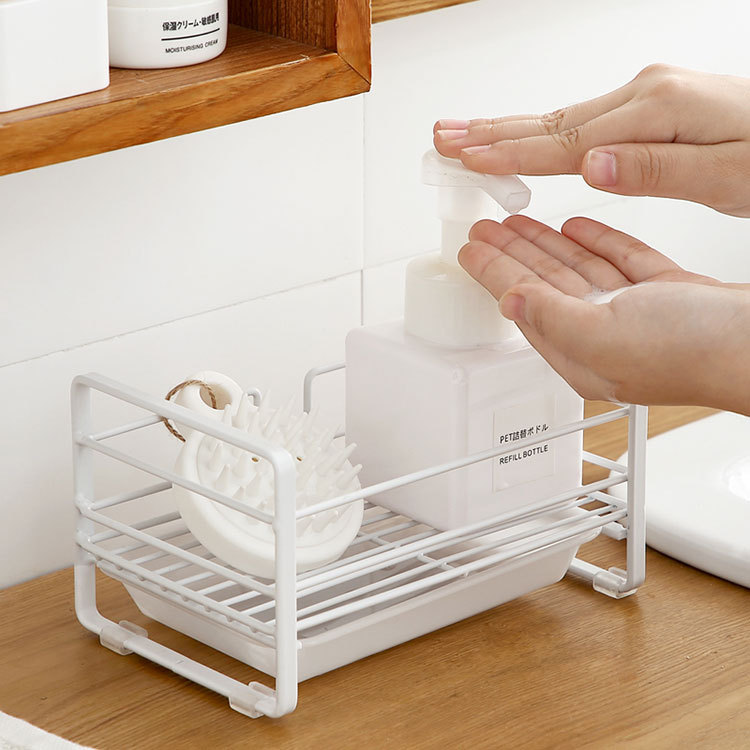 Manufacturer Customized Iron Sponge Drain Storage Rack Kitchen Storage Rack Household Sink Countertop Cleaning Rag Rack