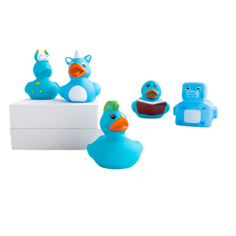 Factory Direct Sales Colorful Vinyl Water Duck Color Combination Jeep Little Duck Pinch and Scream Children's Water Toy