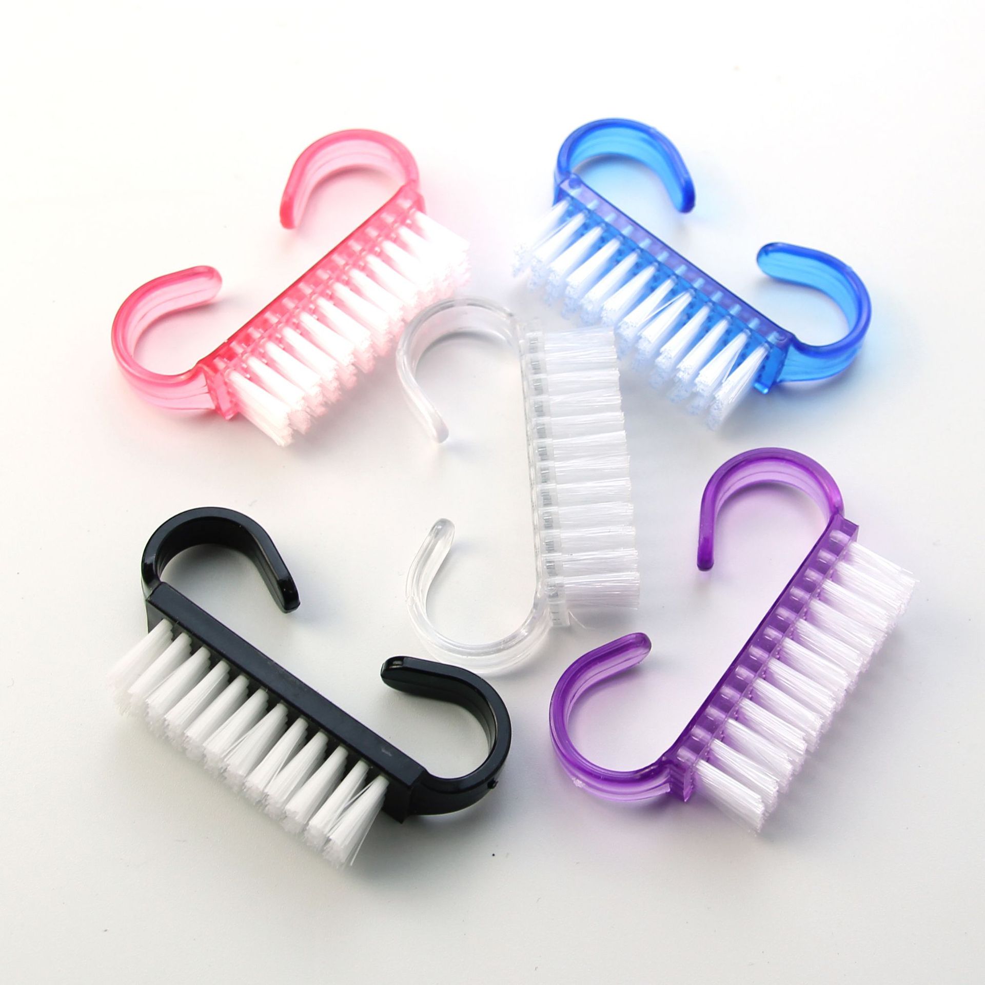 Spot direct small solid color horn brush transparent horn brush nail cleaning dust brush nail tools