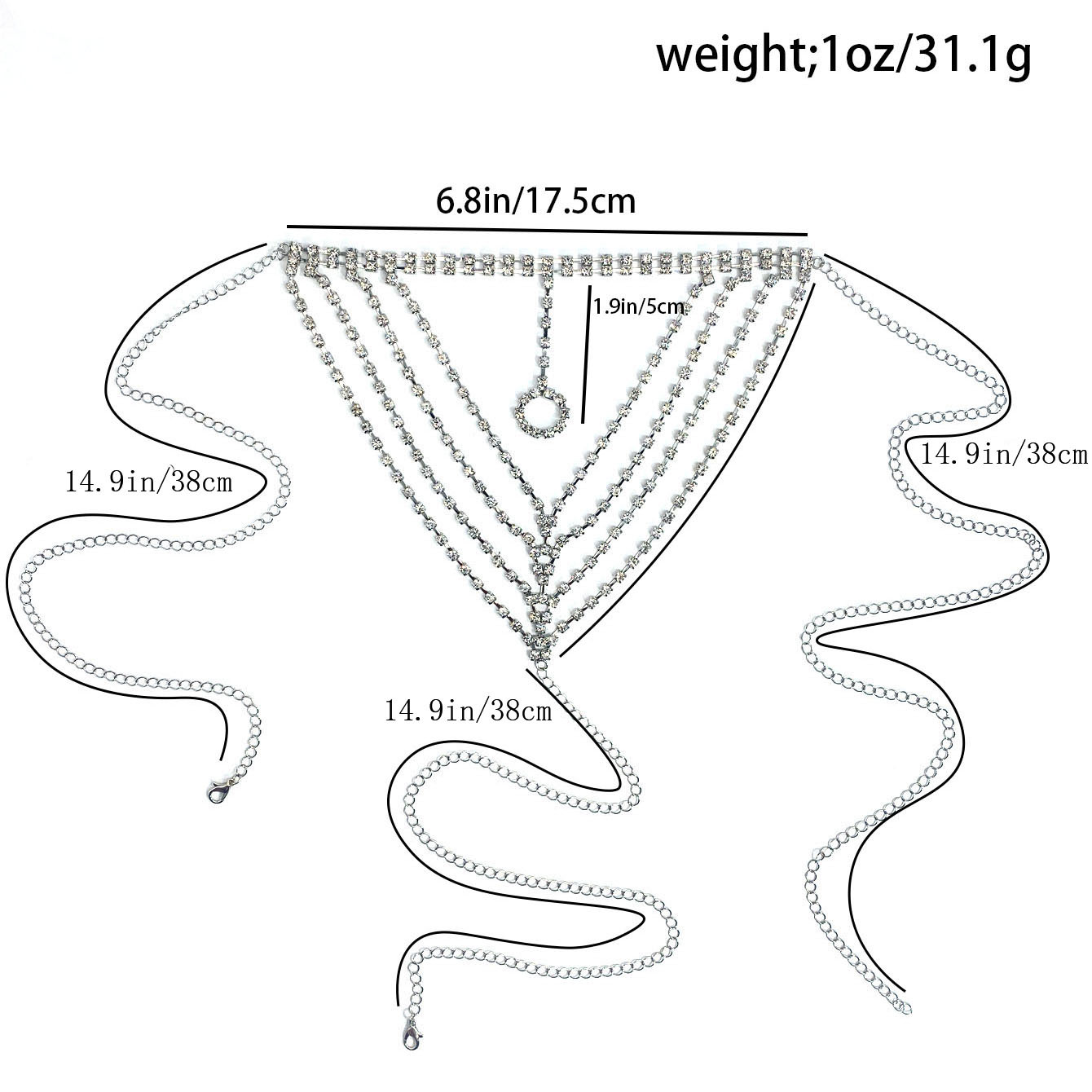 Full Diamond Sexy Hollow Panties Chain Personalized Multi-Layer Full Diamond Body Chain European and American Sexy Waist Chain Body Chain